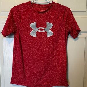 Under Armour boys large loose  Speckled Red Tee